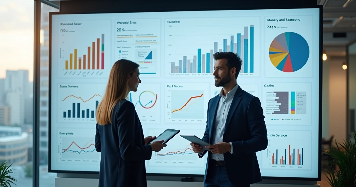 Dashboard de análise de dados de vendas em monitor moderno