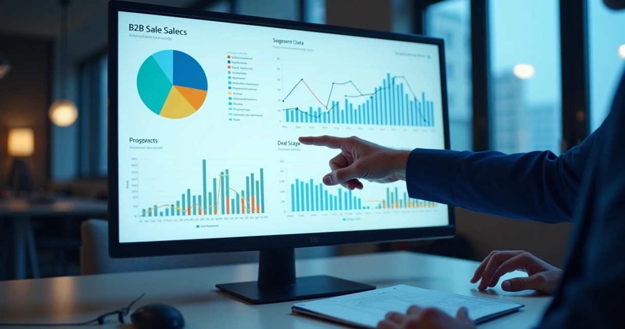 Comprar Lista de Empresas B2B: Guia Completo, Riscos e Soluções 3 Dashboard com gráficos de análise de dados para vendas B2B