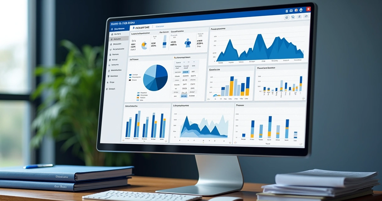 Dashboard com informações fiscais de empresa, gráficos e comparativos 
