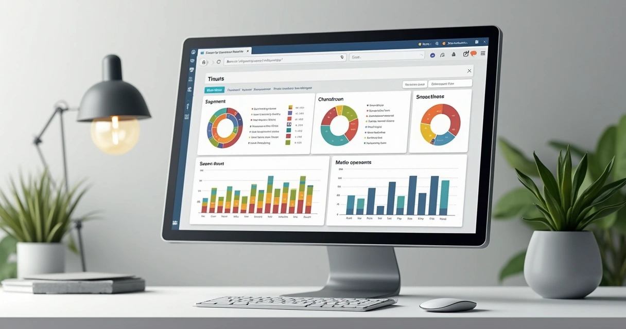Dashboard de análise de feedbacks em tela de computador 