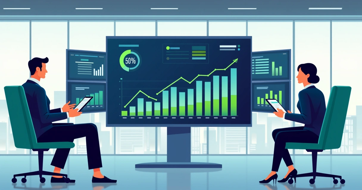 Dashboard digital com indicadores financeiros em tempo real