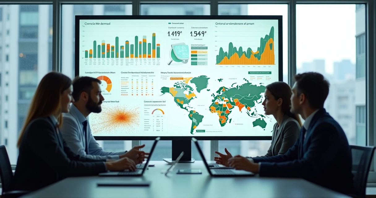 Tela de painel de controle de análise imobiliária automatizada com gráficos coloridos 