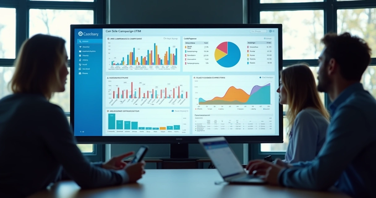 Dashboard com gráficos de análise de campanhas com links rastreados 