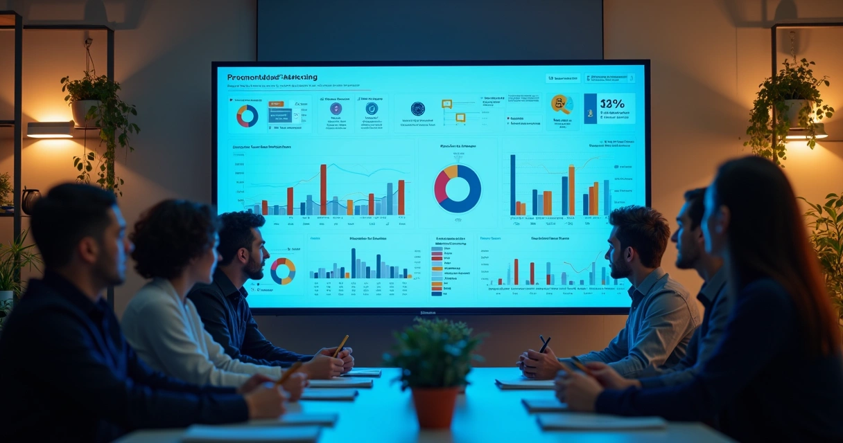 Dashboard exibindo gráficos de análise de marketing automatizado 