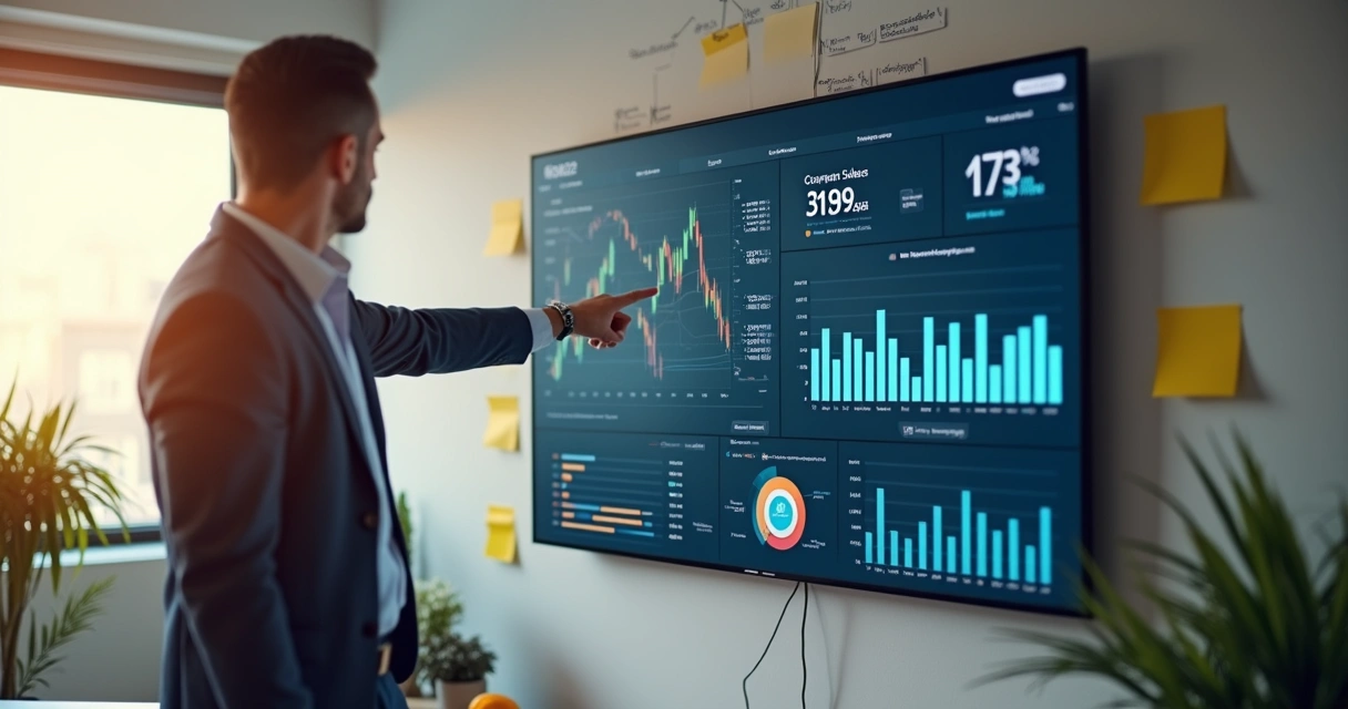 Dashboard de métricas de vendas com gráficos detalhados 