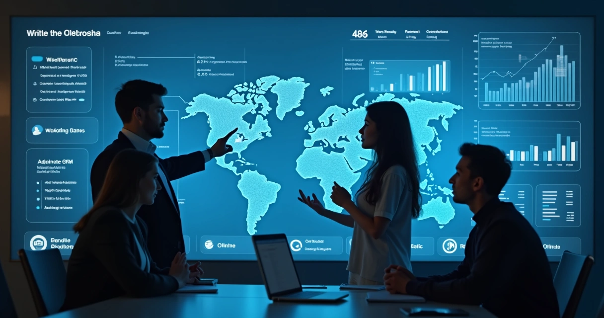 Dashboard digital mostra gráficos de vendas e integração de sistemas