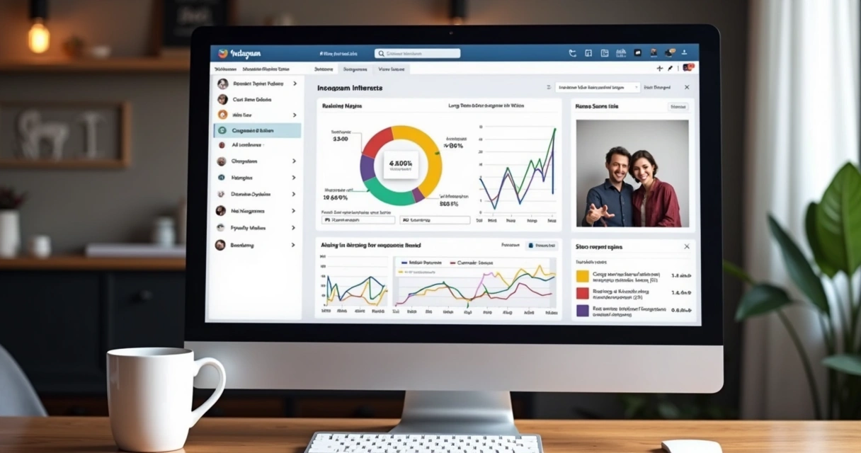 Dashboard com métricas de storytelling no Instagram 