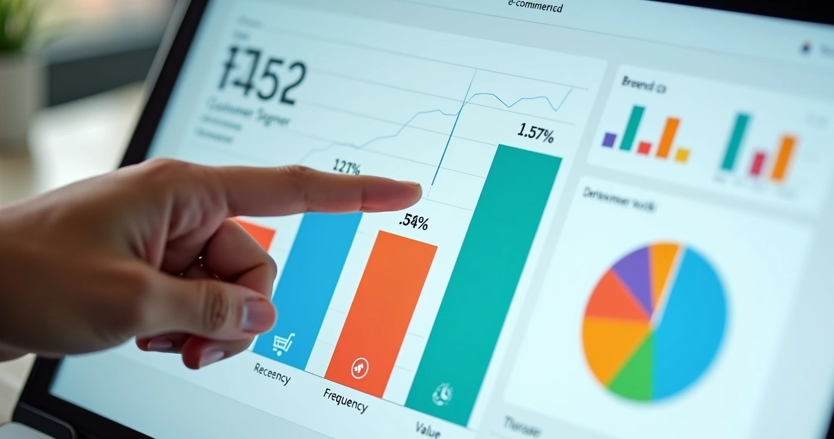 Dashboard colorido mostrando análise RFV simplificada 