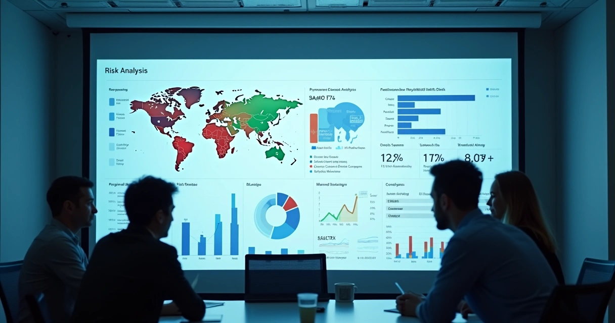 Dashboard com gráficos de risco e previsão de inadimplência 