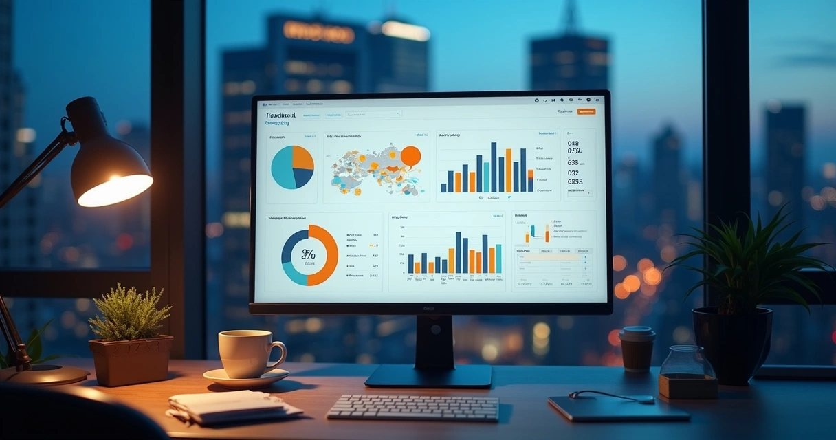 Dashboard de analytics mostrando dados de visitantes locais 