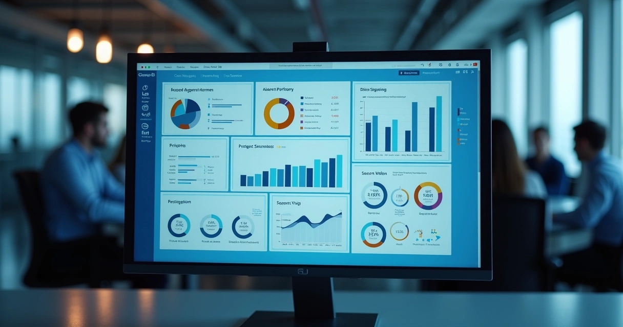 Dashboard de atendimento ao cliente com gráficos, números e indicadores 