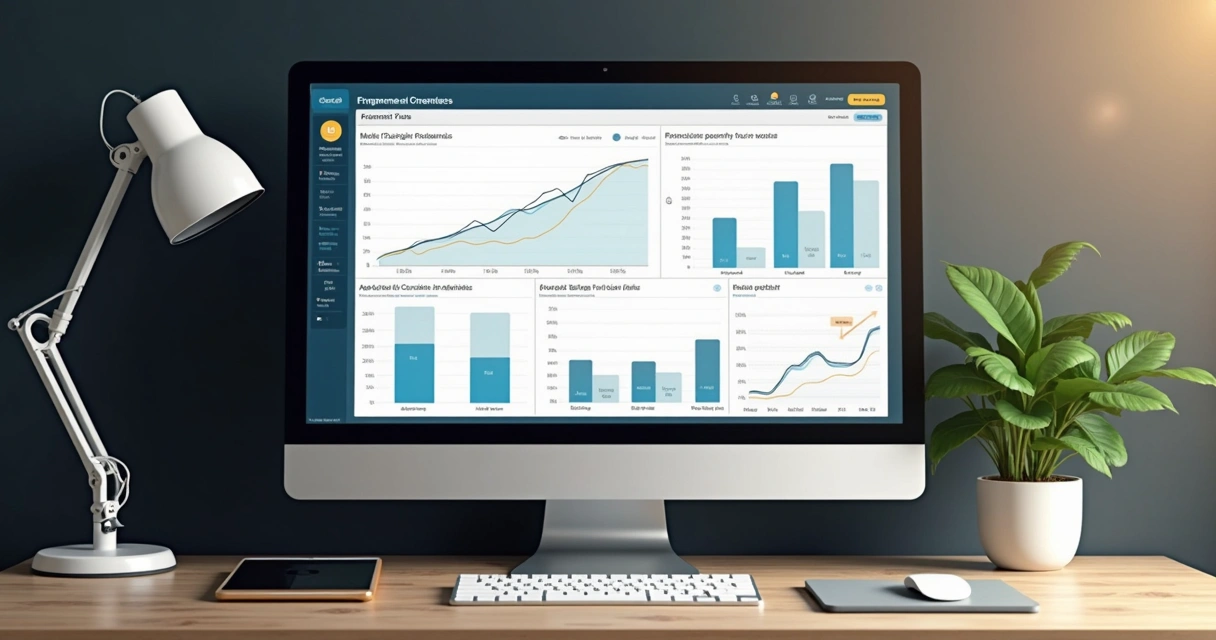 Tela de dashboard analítico, com gráficos de faturamento e recebimento 