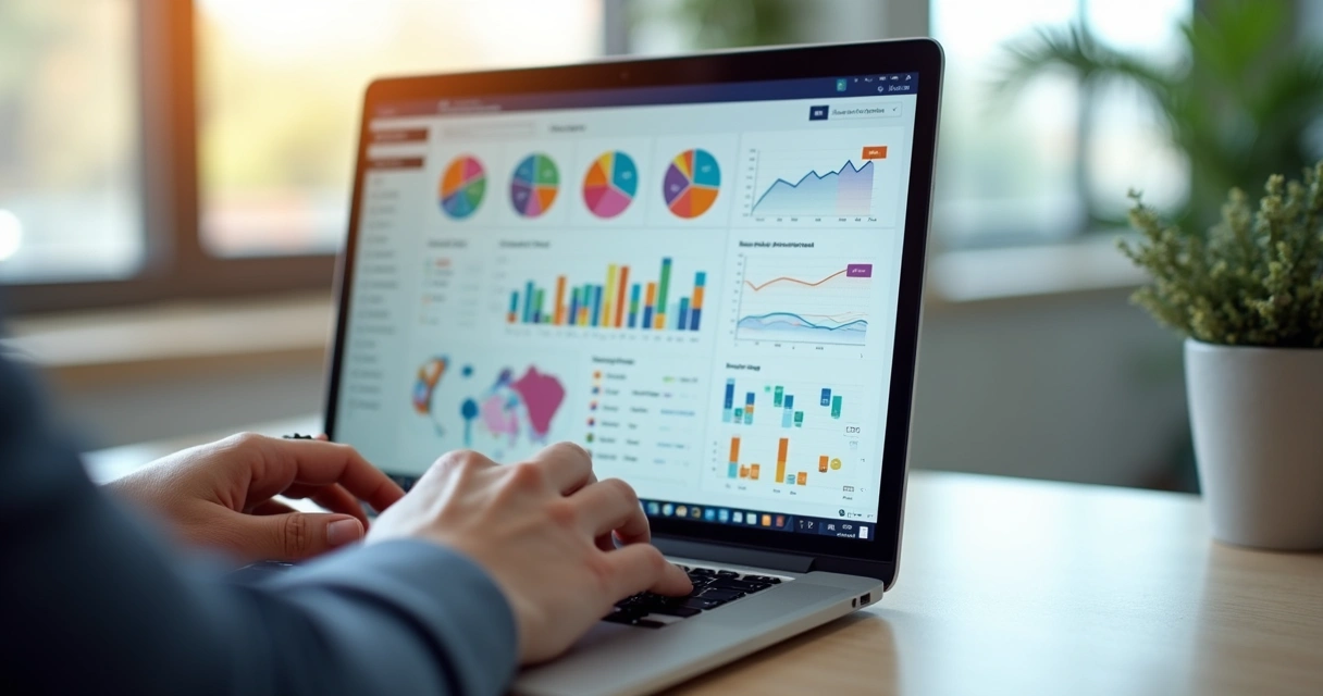 Dashboard digital colorido com gráficos e tarefas de freelancer 