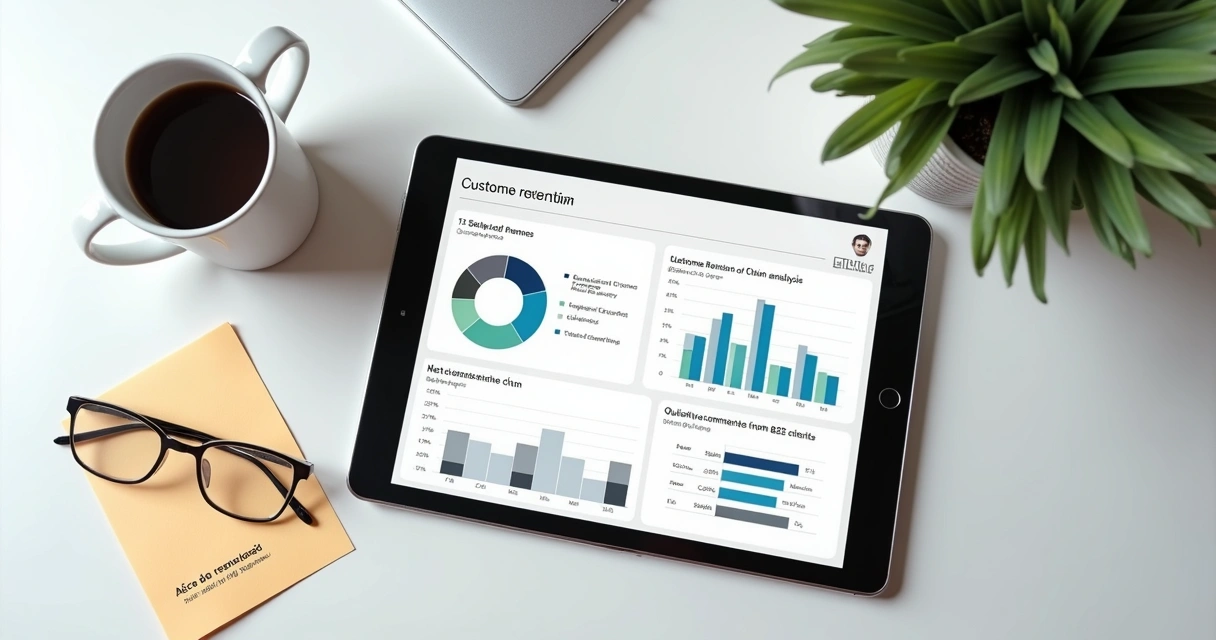 Dashboard analítico mostrando métricas de retenção e cancelamento 