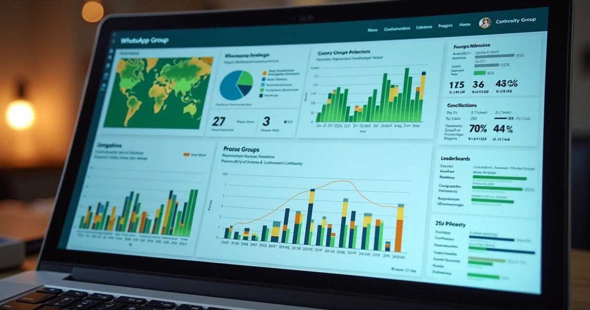 Dashboard completo mostrando analytics WhatsApp para empresas B2B 