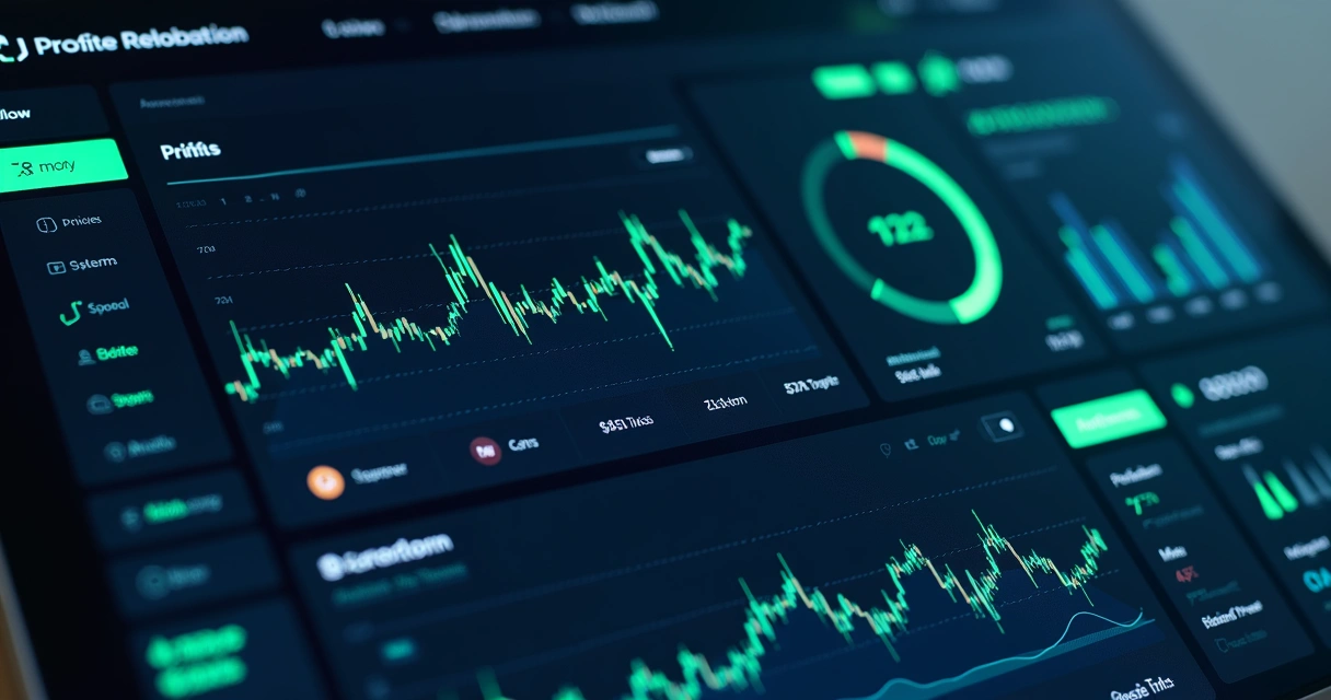 Dashboard de analytics para bot de criptomoedas com gráficos detalhados 