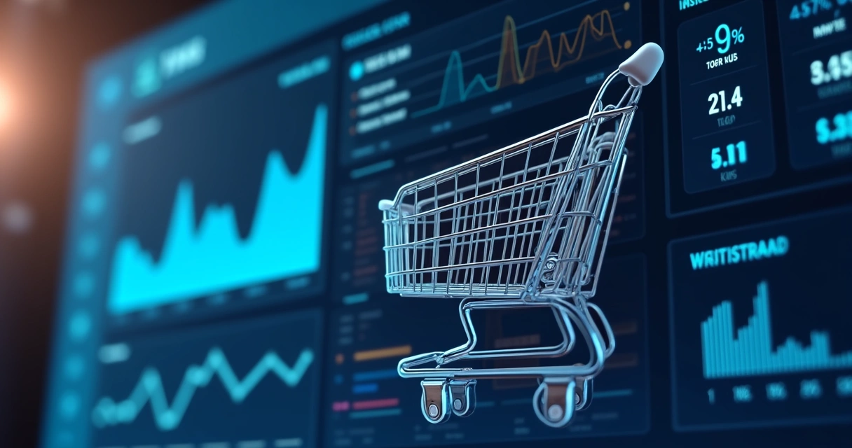 Dashboard com indicadores de site e gráficos de vendas 