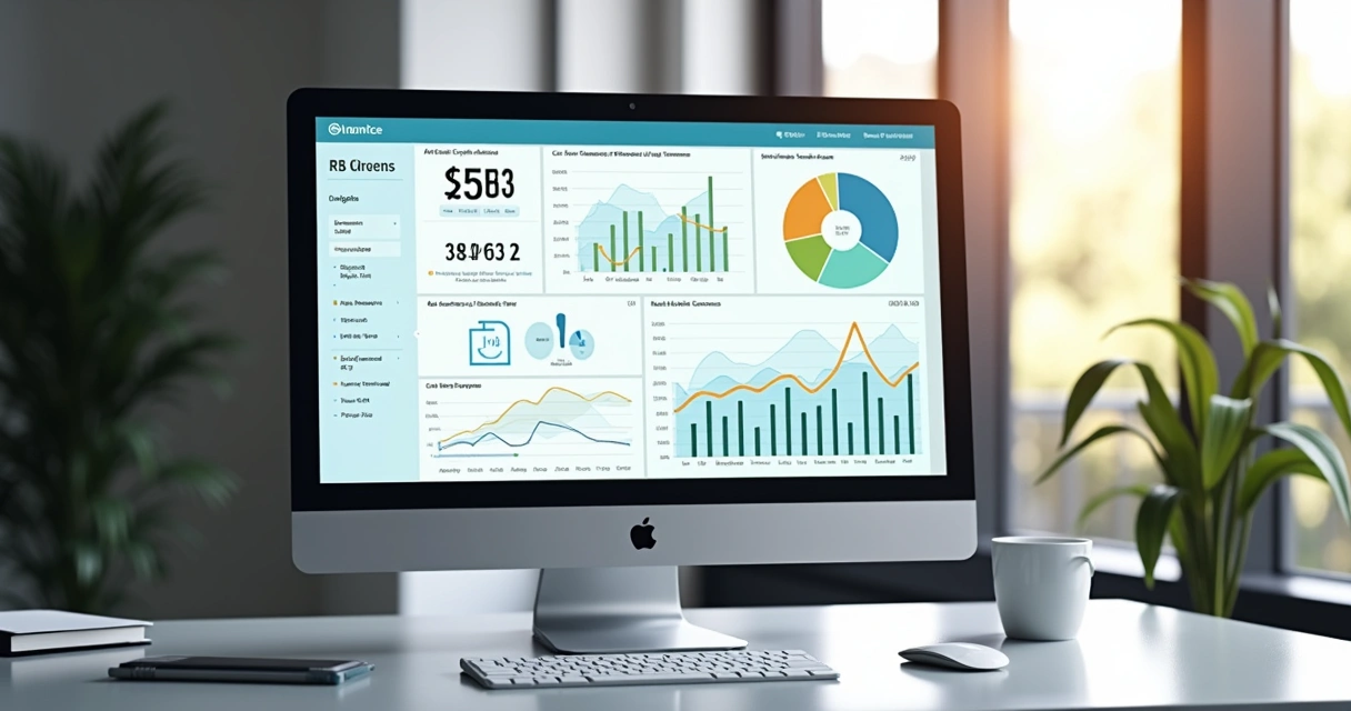 Tela de dashboard analytics mostrando gráficos e métricas de ecommerce com dados de afiliados e comissões 
