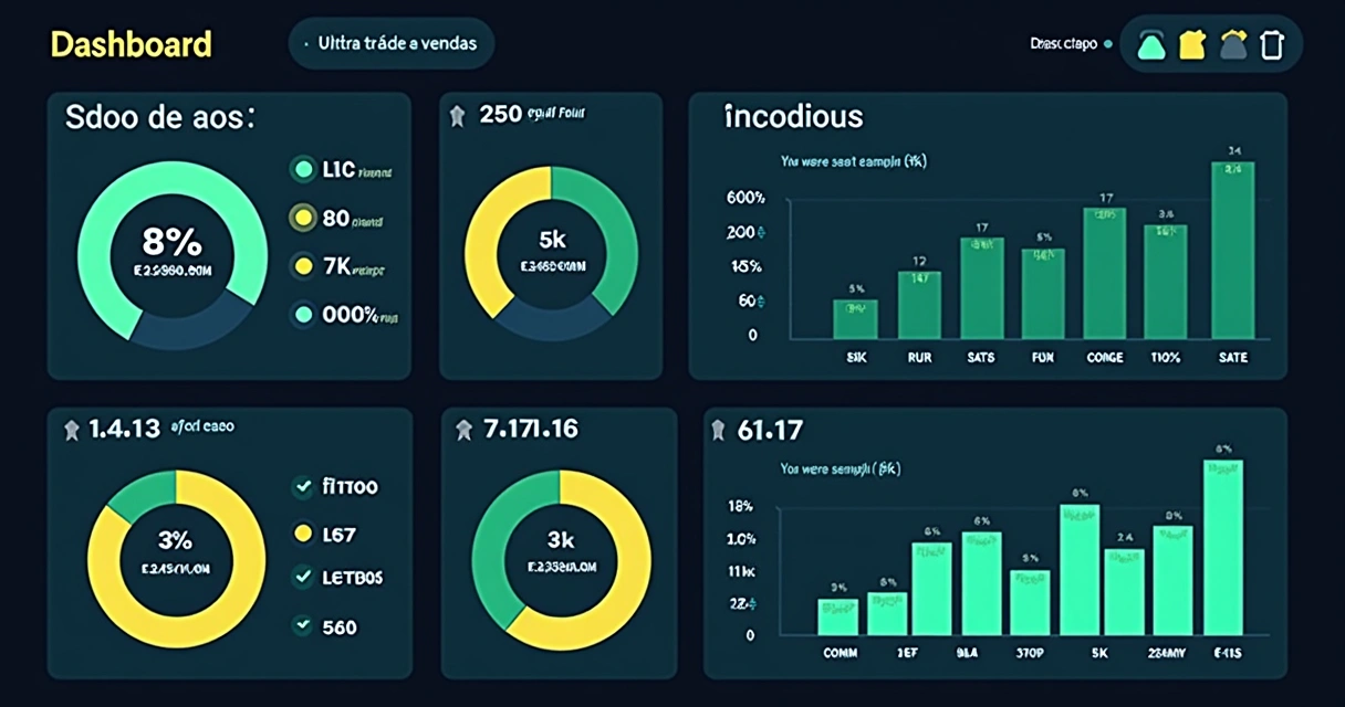 Lead Scoring B2B SaaS: Guia Prático de Modelos e Erros 5 Tela de dashboard exibindo métricas de lead scoring: gráficos de conversão, funil de vendas, indicadores de LTV
