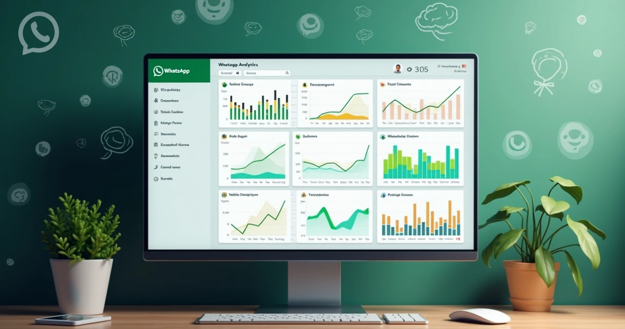 Dashboard de análise de grupos WhatsApp com gráficos e painéis 