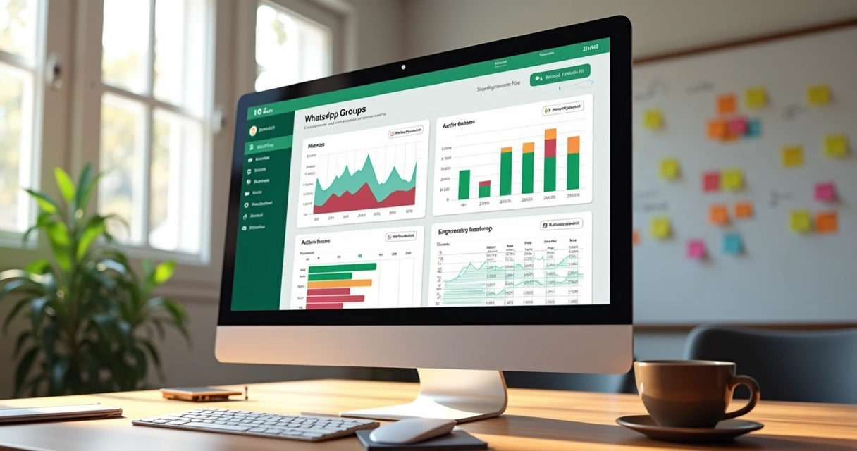 Painel de dashboard de analytics para grupos WhatsApp 
