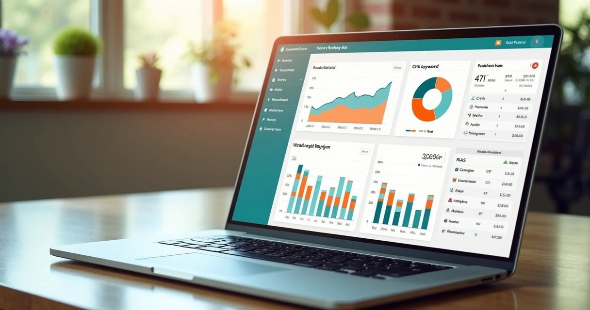 Painel com métricas de anúncios em marketplace 