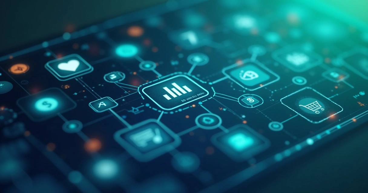 Dashboard com aplicativos digitais de vários setores 