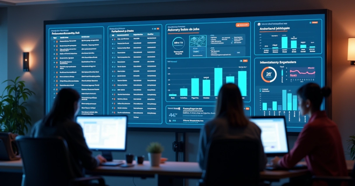 Painel digital exibindo status de aprovações de projetos de agência