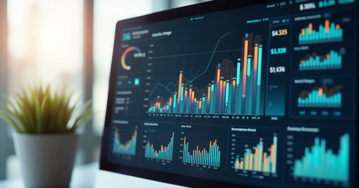 Dashboard mostrando crescimento de assinantes e gráficos de pagamento