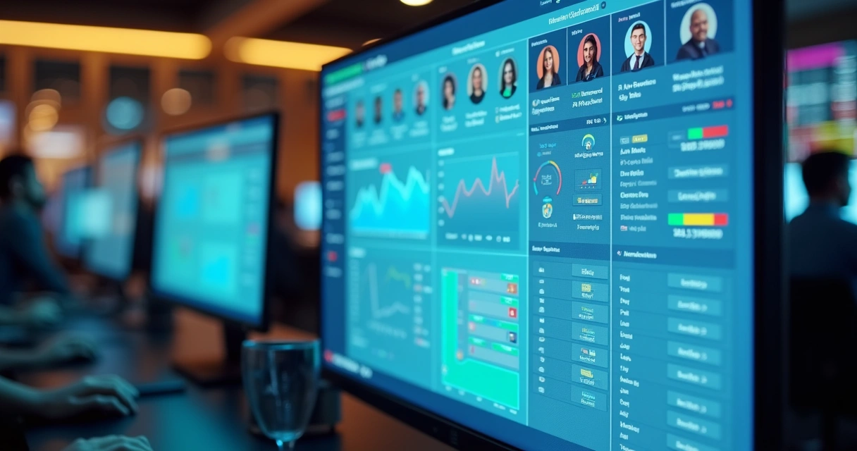 Painel de atendimento com métricas em tempo real e notificações coloridas 