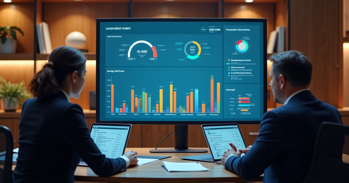 Painel digital exibindo histórico de atendimento ao cliente em escritório jurídico 