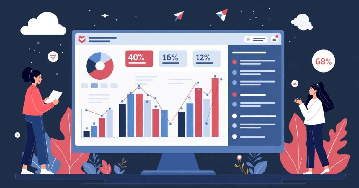 Painel digital mostrando métricas de receita com diferentes fontes de leads 