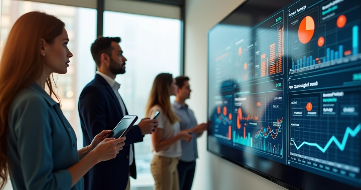 Dashboard colorido de people analytics sendo atualizado em tempo real 