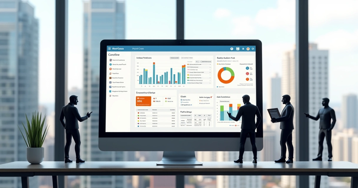 Dashboard de automação condominial com indicadores de follow-up, prazos e tarefas organizadas.