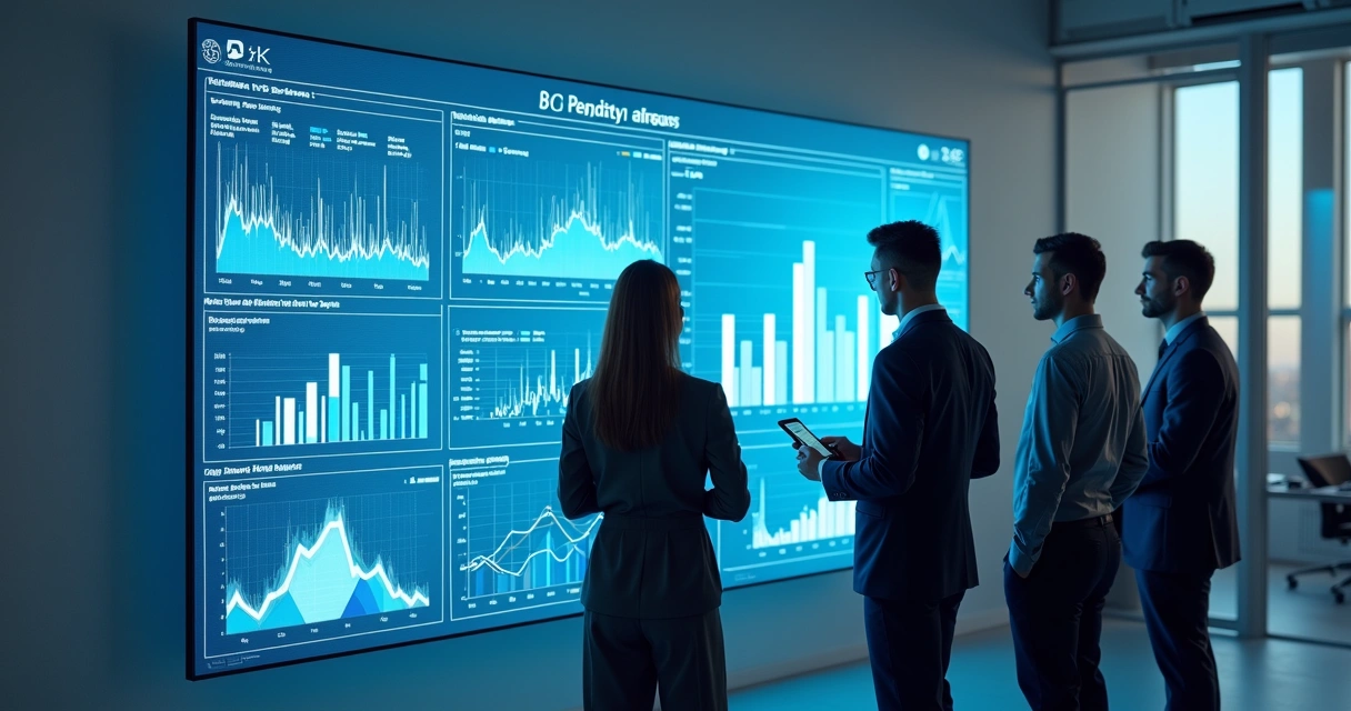 Dashboard com gráficos de dados empresariais automatizados 
