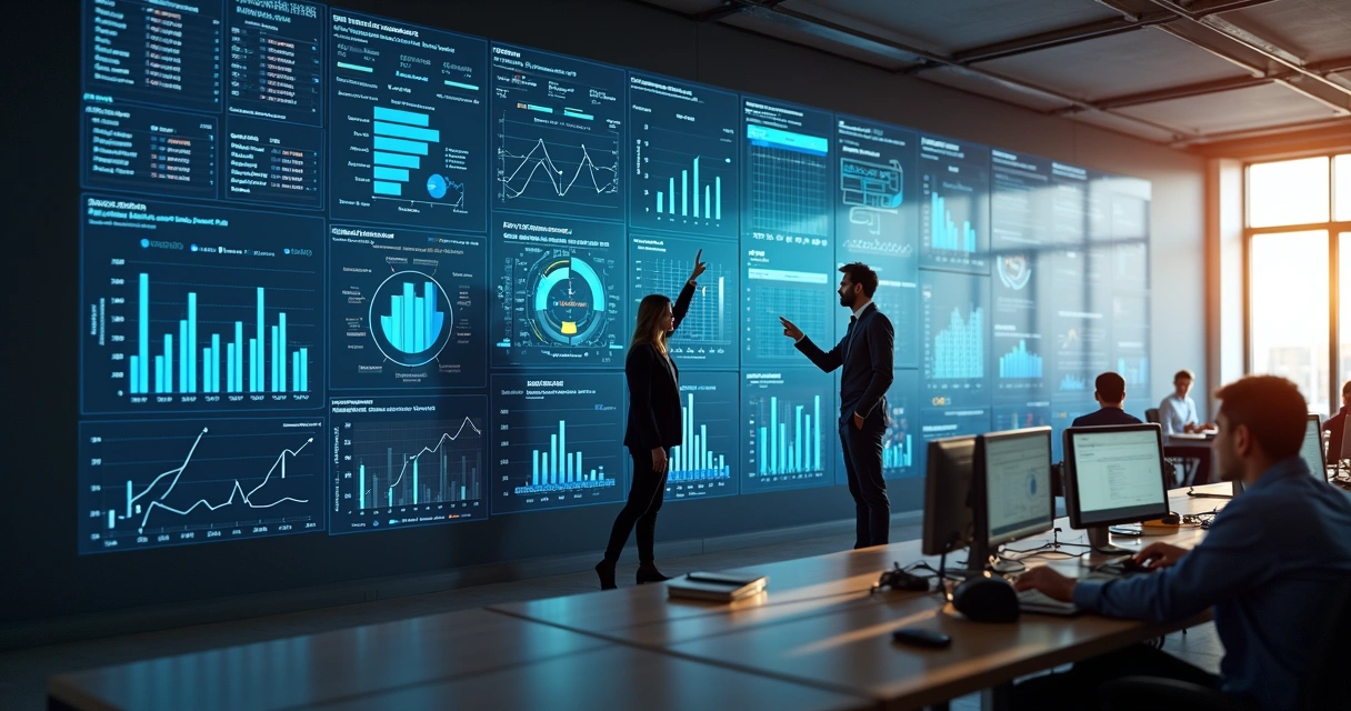 Dashboard de dados integrados com automação empresarial 