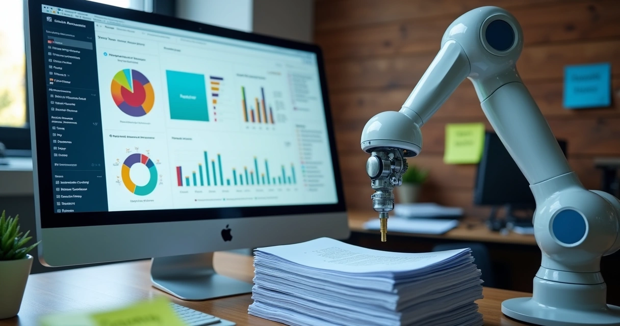 Dashboard mostrando automação de documentos contábeis