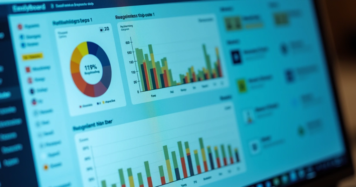 Dashboard de ferramenta de automação de newsletter mostrando gráficos e métricas de envios 