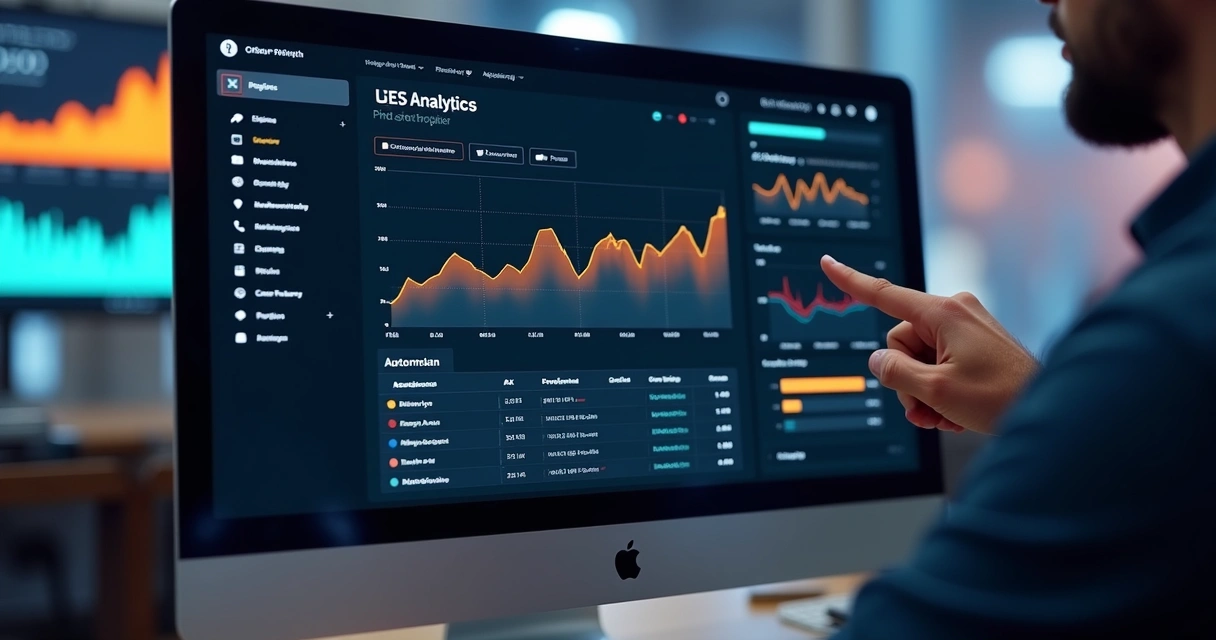 Dashboard mostrando automação e estatísticas de SEO 