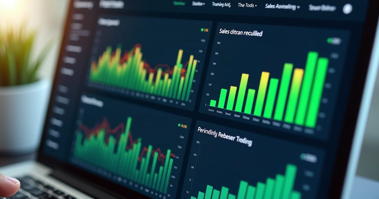 Painel de automação de vendas mostrando métricas e gráficos