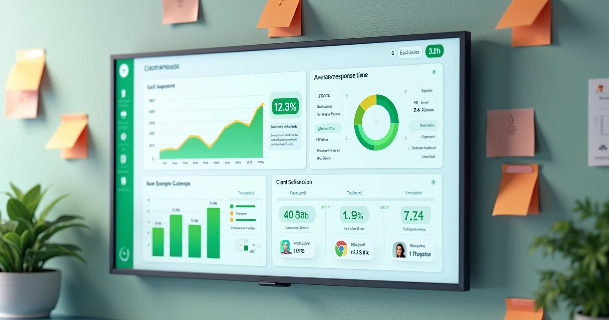 Dashboard com métricas de atendimento de WhatsApp para PME
