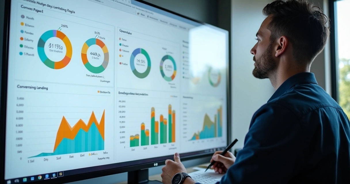 Dashboard de análise de conversões em landing page segmentada 