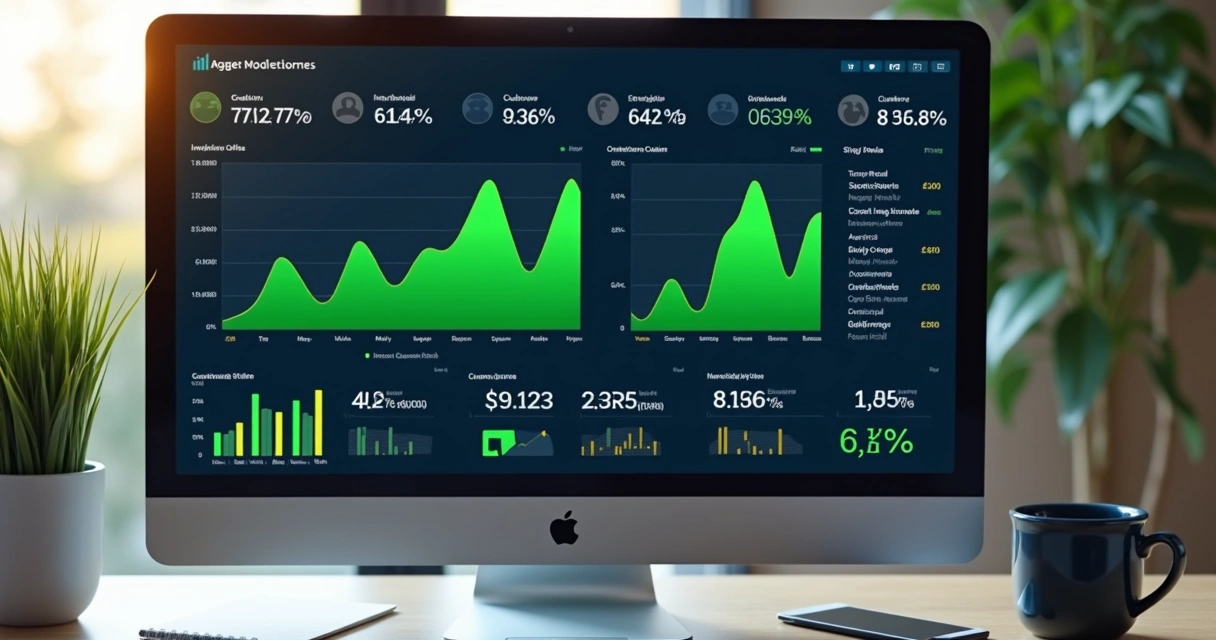 Dashboard digital com métricas de vendas inbound e outbound lado a lado 