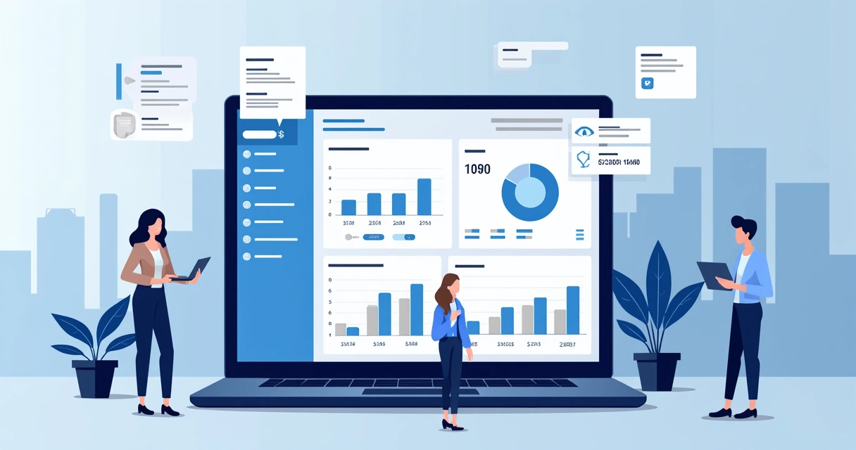 Painel de controle de serviços financeiros integrados 