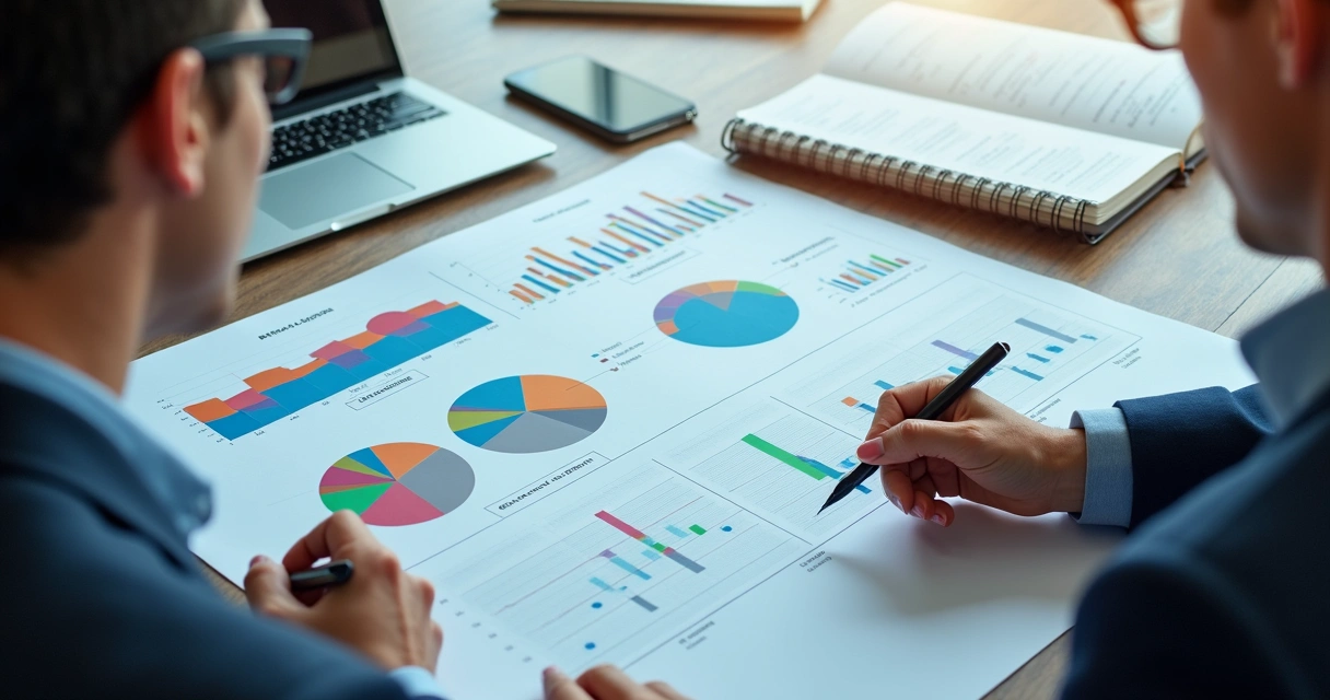 Benchmarking: Como Aplicar na Inteligência Comercial B2B 2 Dashboard com relatórios de vendas, gráficos comparativos e dados de clientes B2B em tela de notebook