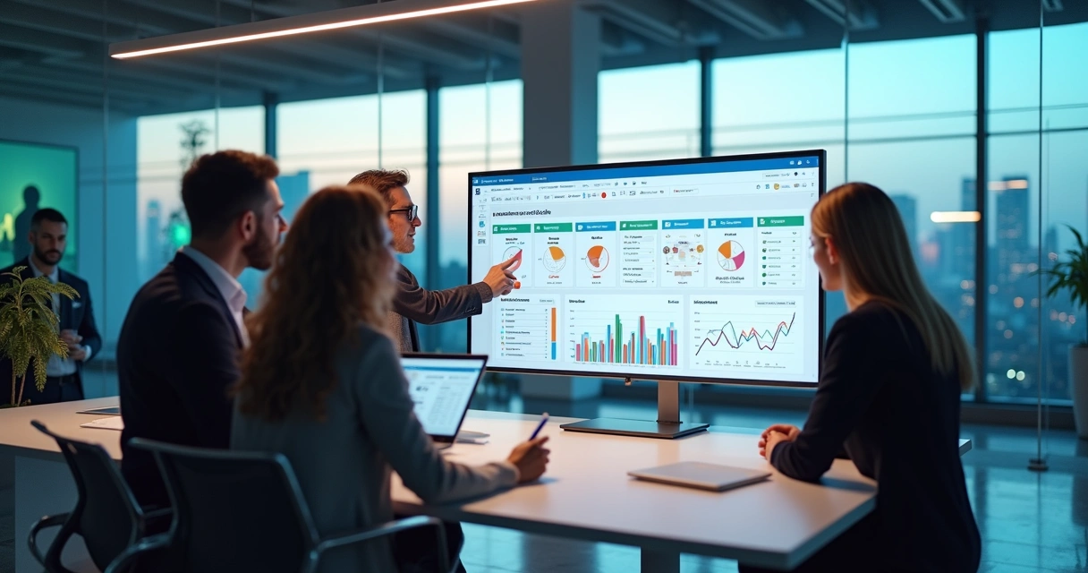 Dashboard de BPMS com fluxo financeiro automatizado em tela grande de computador 