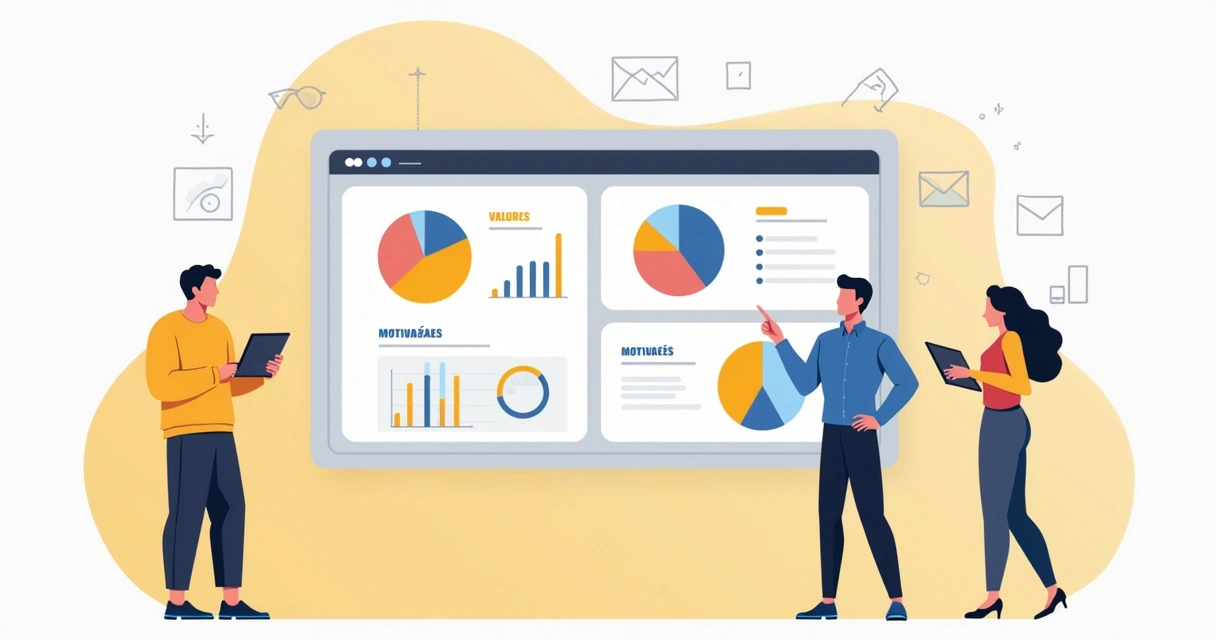 Dashboard exibindo dados psicográficos de campanha