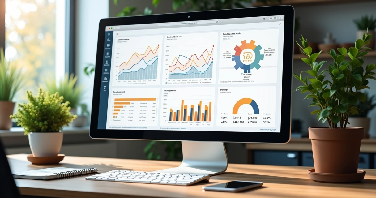 Dashboard com gráficos de campanha de marketing automatizada 