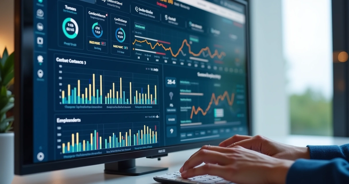 Dashboard digital mostrando dados de uma campanha personalizada alimentada por IA 
