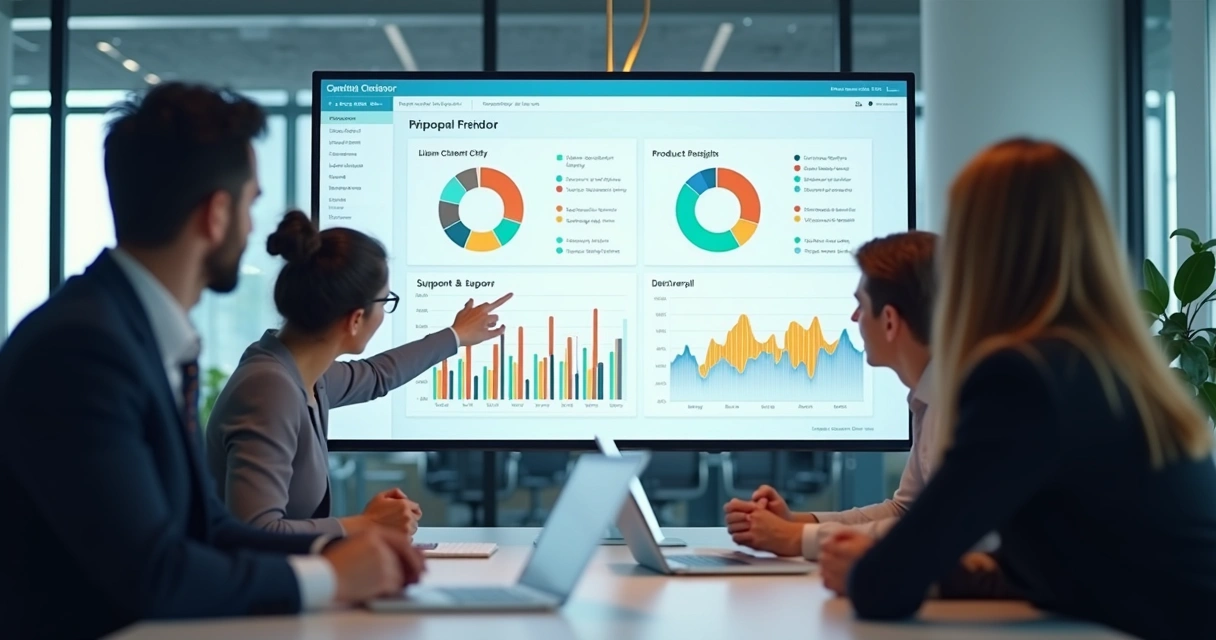 Dashboard com categorias de feedbacks de clientes 